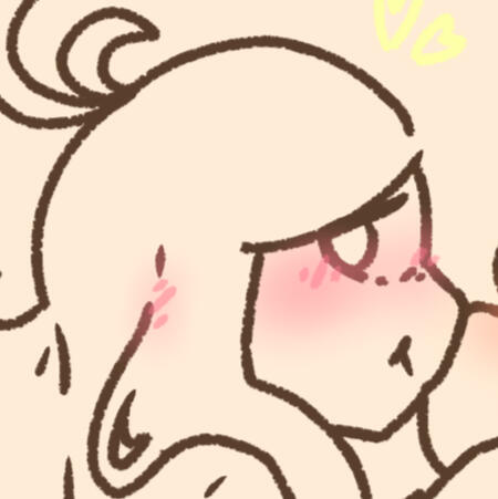 picture of a flustered character with round glasses, fluffy hair and psuedopod-like appendiges on its cheeks and the top of its head